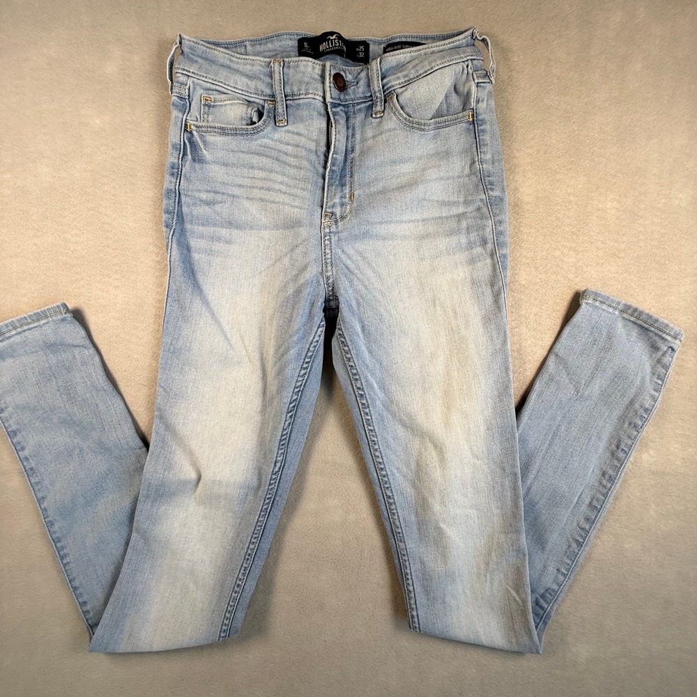 Hollister High Rise Super Skinny Jeans Light Wash Denim W25 L32 Womens